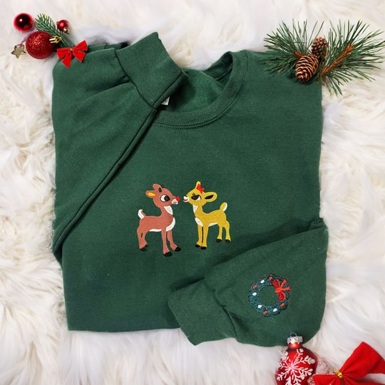 Discover Classic Rudolph and Clarice Sweatshirt, Christmas Embroidered  Gift, Classic Christmas TV Movie