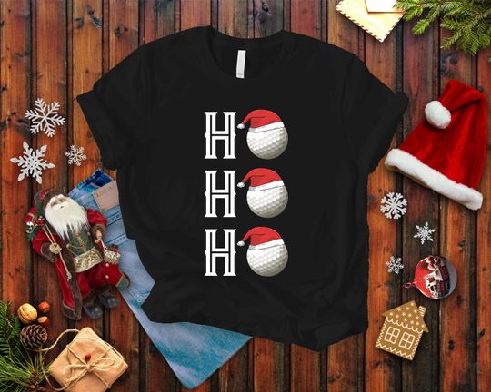 Discover Golfing Christmas T-shirt with Santa Hat