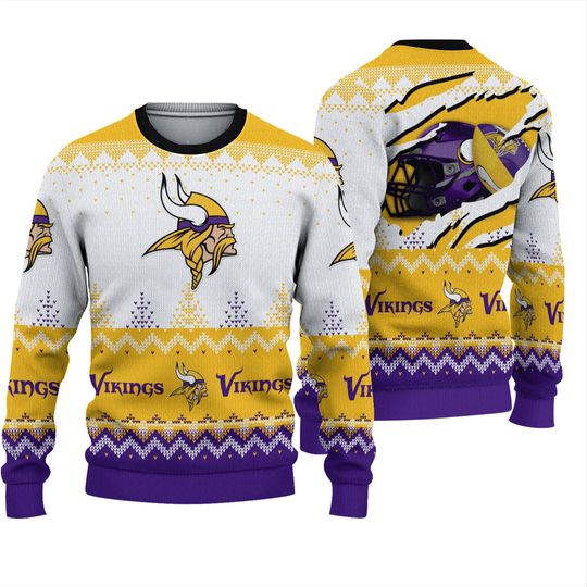 Discover Christmas Vikings Fans Love Ugly 3D Sweater