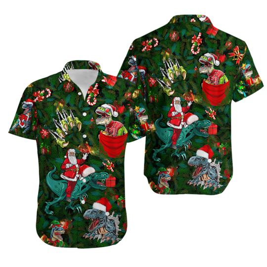 Discover Dinosaur Enjoy Christmas Christmas Hawaiian Shirt