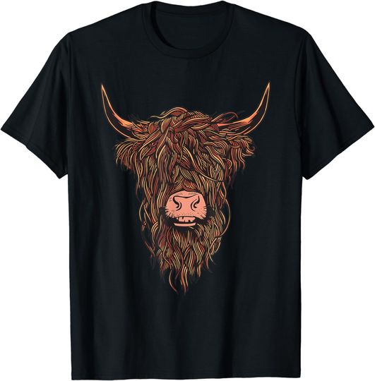 Discover Scottish Highland Cow Face Highlander Cattle T-Shirt
