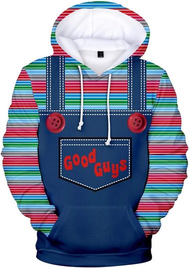 Discover Chucky Hoodie Jackets Men Costume Halloween Cosplay Pullover Shirt