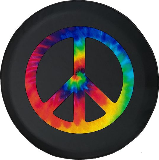 Discover Spare Tire Cover Tie Dye Peace Sign Hippie