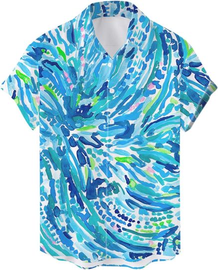 Discover Mens Hawaiian Shirt, Button Down Cotton Linen Hawaiian Shirt
