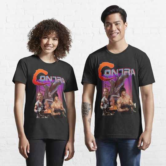 Discover Contra Movie Game Arnold Schwarzenegger Vs Sylvester Stallone T-Shirt