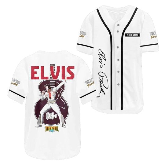 Discover Elvis Presley Elvis at The International Guitar Baseball Jersey, Personalized Gift for Friend