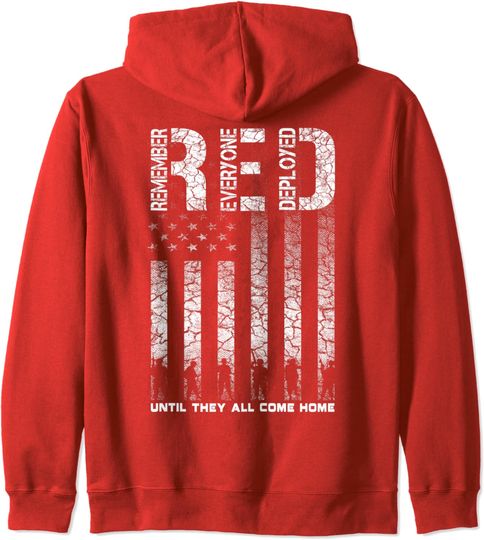 Discover Red Friday Military Veteran Zip Hoodie
