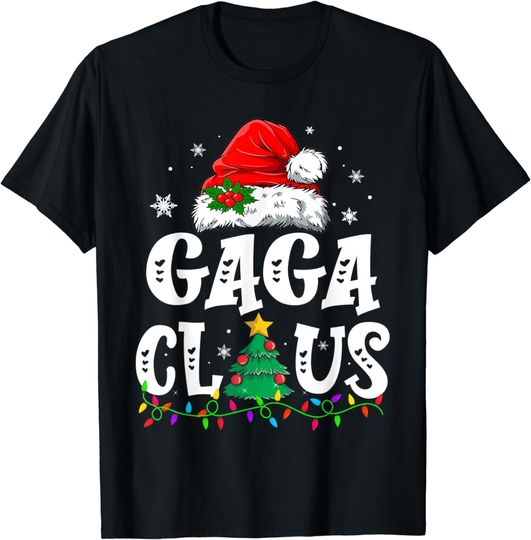 Discover Gaga Claus Matching Family Christmas Pajama Santa Lights T-Shirt