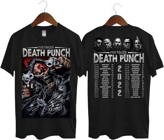 Discover Five Finger Death Punch Tour 2022 T-Shirt, Finger Death Punch Shirt