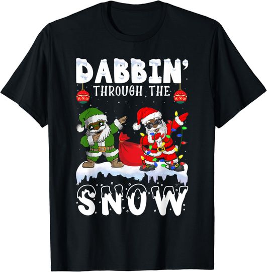 Discover Black African American Santa Claus Christmas pajamas 2022 T-Shirt