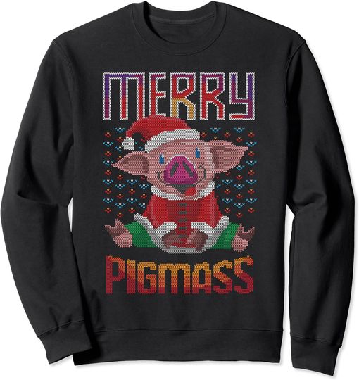 Discover Merry Pigmas Santa Claus Pig Farmer Ugly Christmas Sweater Sweatshirt