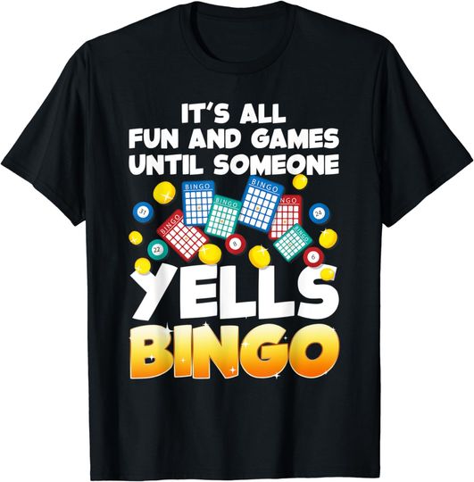 Discover Funny Bingo Lover Design For Men Women Bingo Gambling Player T-Shirt