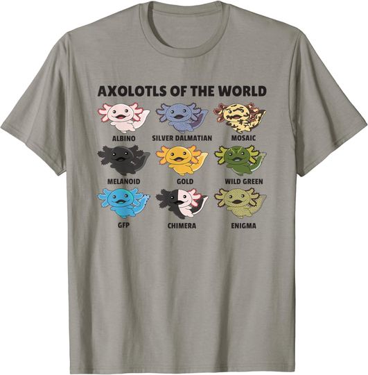 Discover Axolotls of the world Sweet Animals Kawaii Axolotl T-Shirt