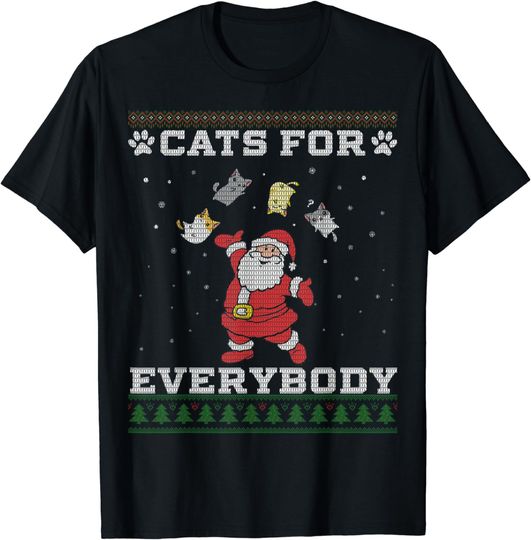 Discover Cats For Everybody Ugly Christmas Funny Xmas Cute Cat Lover T-Shirt