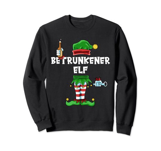 Discover Drunken Elf Partner Look Beer Drinking Christmas Families Sweatshirt