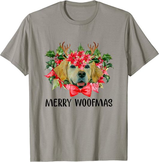 Discover Merry Woofmas Reindeer Golden Retriever Christmas Dog Lover T-Shirt