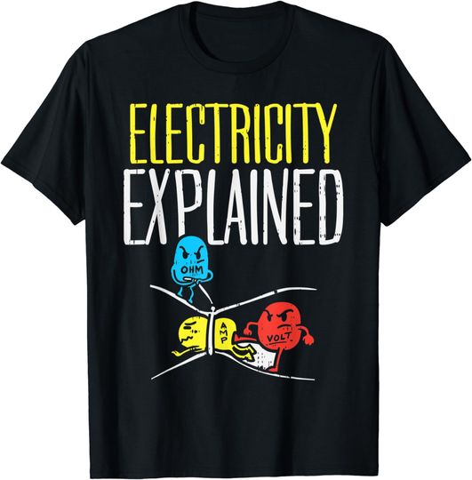 Discover Electricity Explained Funny Electrician Teacher Nerd Gift T-Shirt