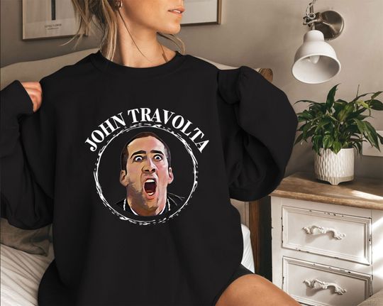 Discover John Travolta Nicolas Cage Sweatshirt, John Travolta Fan Gifts, Nicolas Cage Fan Gifts Sweatshirt