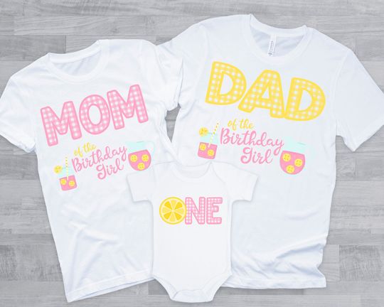 Discover Pink Lemonade Birthday Party Summer Family Matching T-Shirt