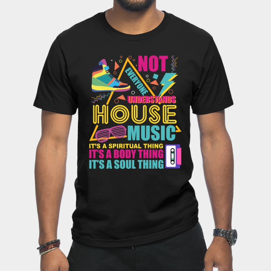 Discover House Music - Old School Vintage Design - Music - T-Shirt