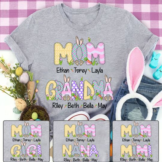 Discover Personalized Mom And Grandma Easter Shirt