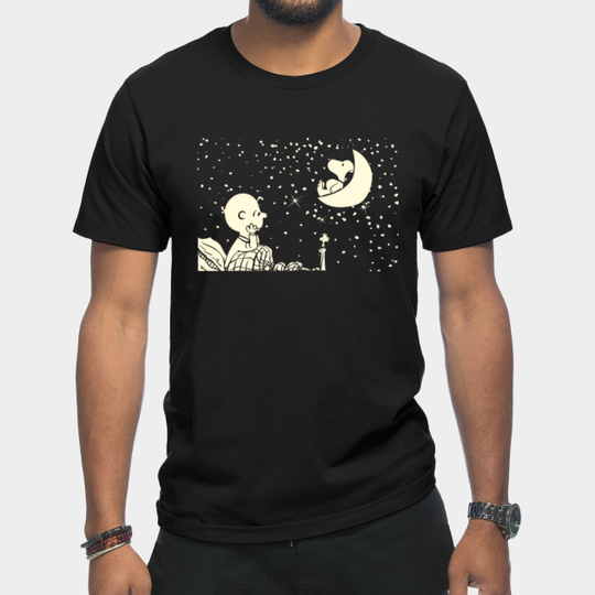 Discover Snoopy Under The Stars - Charlie Brown And Snoopy Dog - T-Shirt