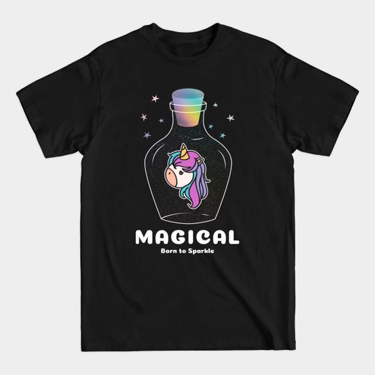 Discover unicorn, animal, rainbow, horse, cartoon, animated, fantasy, magic, bottle, glass - Unicorn Animal Rainbow Horse Cartoo - T-Shirt