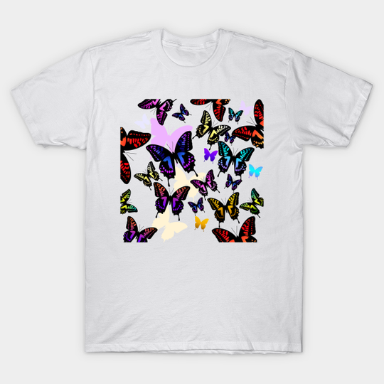 Discover Assorted Colours Of Butterflies - Butterflies - T-Shirt