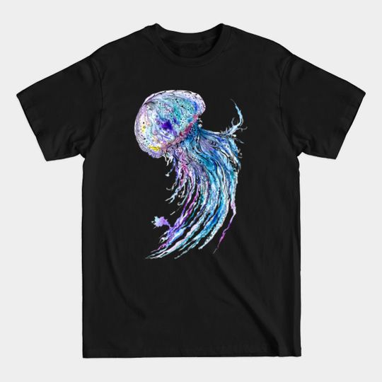 Discover Jelly fish watercolor and ink painting - Blue - T-Shirt