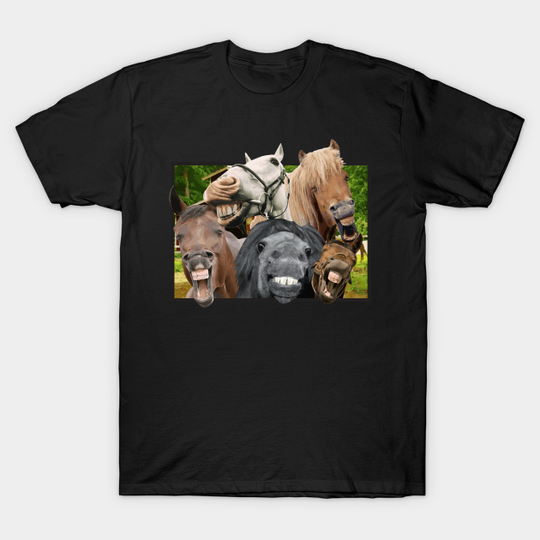 Discover Horses Doing Selfie Funny Horse Lover Horseback - Horse - T-Shirt