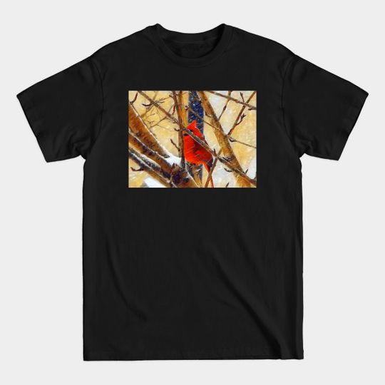 Discover Beautiful cardinal bird in the snow - Cardinal Bird - T-Shirt