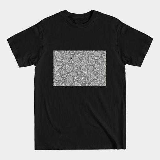 Discover Grey Paisley - Bandana - T-Shirt