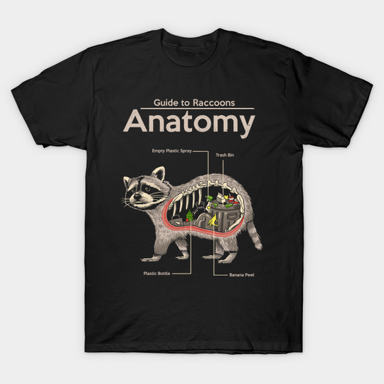 Discover Anatomy of a Raccoon - Raccoon - T-Shirt