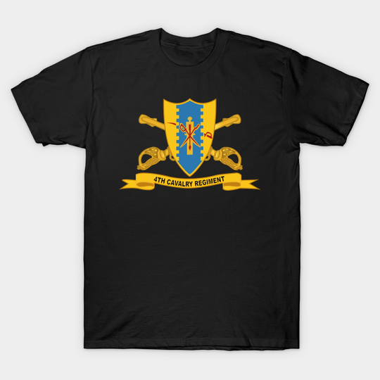 Discover 4th Cavalry Regiment w Br - Ribbon - 4th Cavalry Regiment W Br Ribbon - T-Shirt