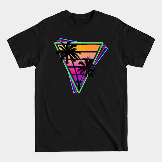 Discover Synthwave style palm tree sunset Orange - Sunset - T-Shirt