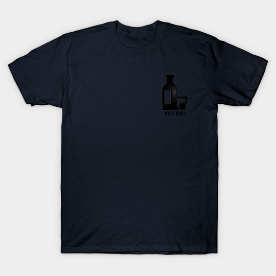 Discover Western Era - Wild West Whiskey Bottle and Glass - Whiskey And Glass - T-Shirt