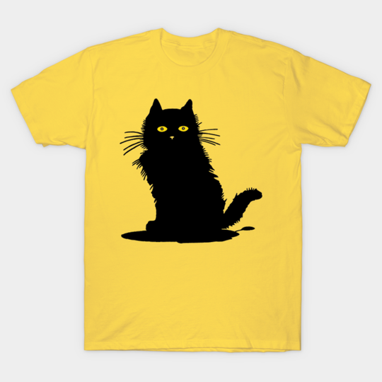 Discover Black Cat with Yellow Eyes - Black Cat - T-Shirt