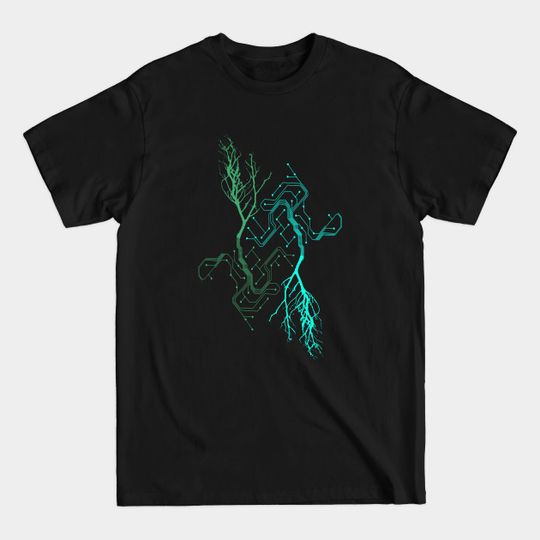 Discover Techno Digital Tree - Tree - T-Shirt