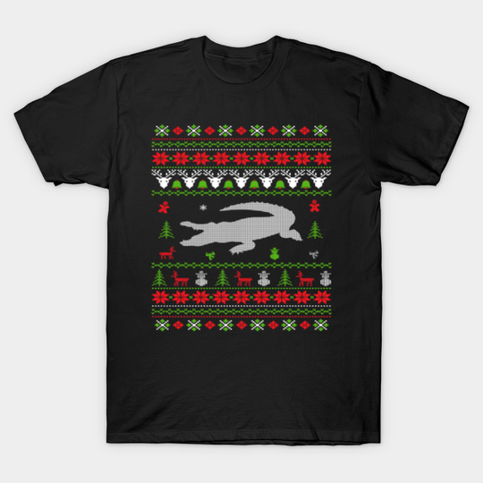 Discover Crocodile Ugly Christmas Sweater Happy Holidays Season - Crocodile Christmas - T-Shirt