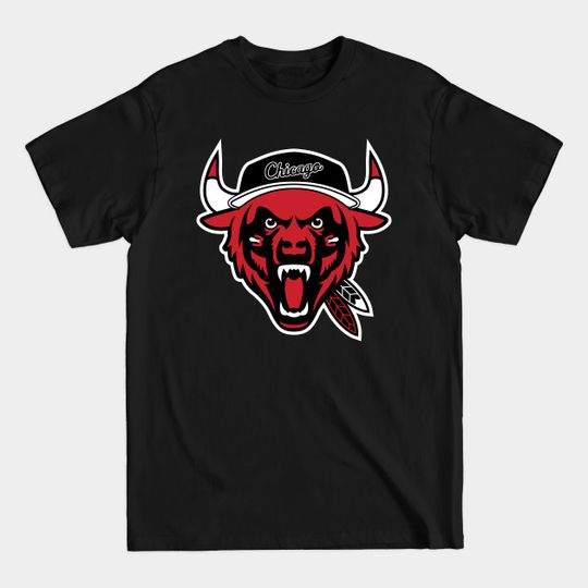 Discover The Chicago Beast (South) Logo Mashup - Pro Teams Combined - All City Logos Put Together - Chicago - T-Shirt