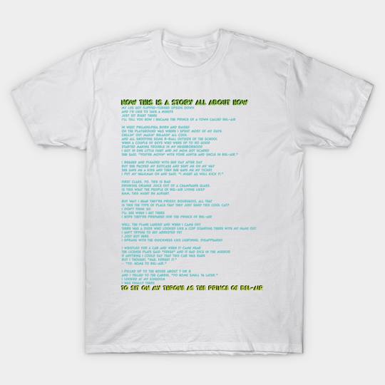 Discover Fresh Prince of Bel Air Lyrics | Blue - Fresh Prince Of Bel Air - T-Shirt