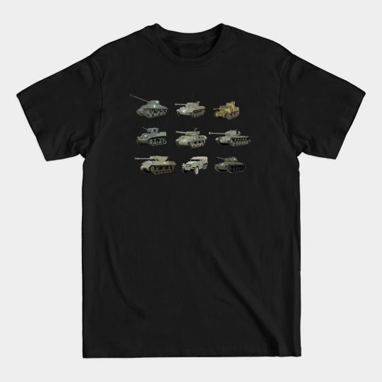 Discover Multiple American WW2 Tanks and Armored Vehicles - Tanks - T-Shirt