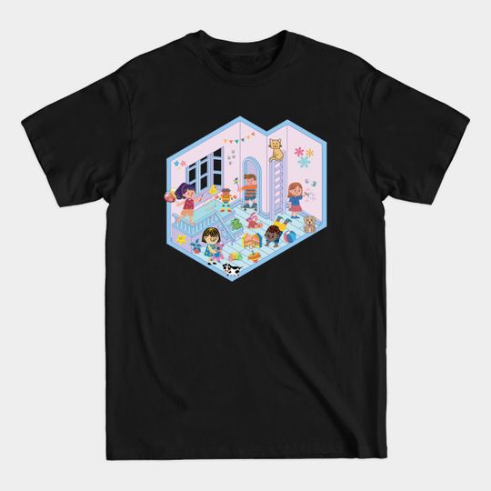 Discover Dollhouse Playground and Happy Kids - Kids Funny - T-Shirt