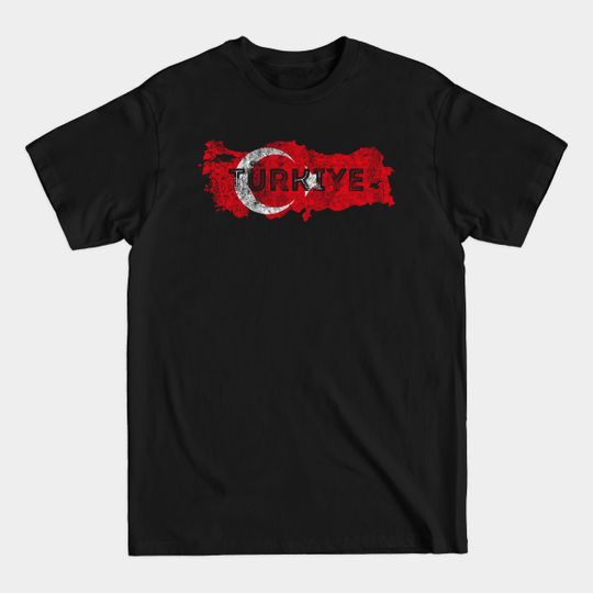 Discover Turkey Map Shape and Flag - Turkiye - T-Shirt