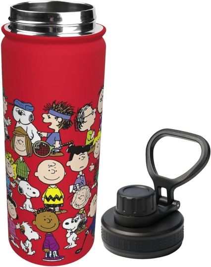 Discover Snoopy Large Capacity Stainless Steel Water Bottles Sports Lid