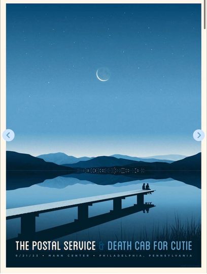Discover The Postal Service Death Cab for Cutie Philadelphia, 2023 Tour Poster