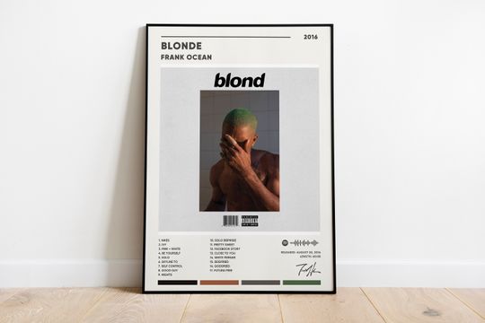 Discover Frank Ocean Blonde Album Cover Poster, Frank Ocean Blonde Poster