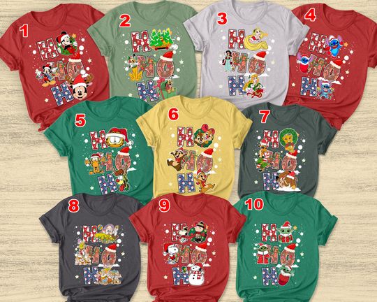 Discover Ho Ho Ho Cartoon Christmas T-Shirt
