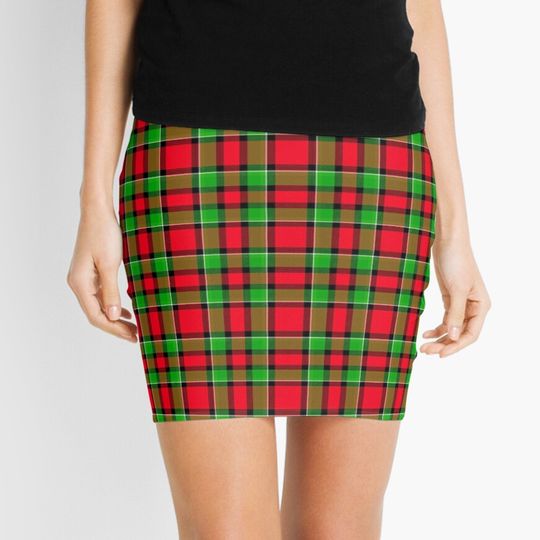 Discover Christmas Red And Green Plaid Mini Skirt
