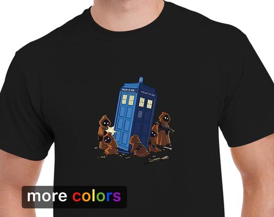 Discover JAWA Steals DOCTOR WHO Mens T-shirt, Tardis Police